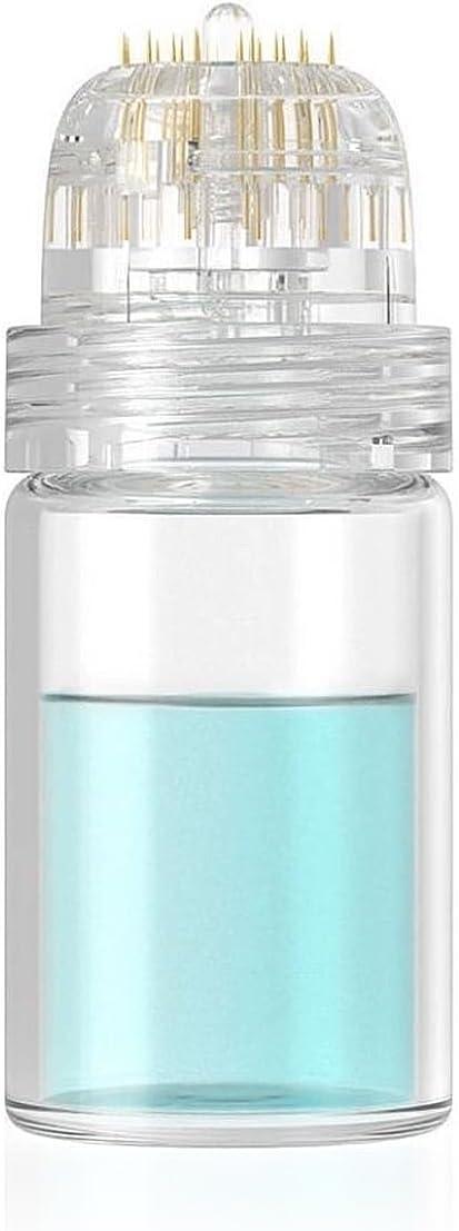 Hydra Needle 20 Derma Stamp Microneedling Pin Length 0.25 mm, Serum Applicator Bottle Reusable for Anti-aging Skin Care Hair Beard Growth Stimulation