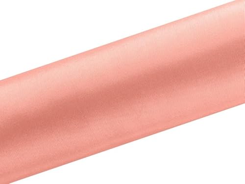 Lot de 48 chemins de table en tissu satiné lisse, corail, 0,16 x 9 m