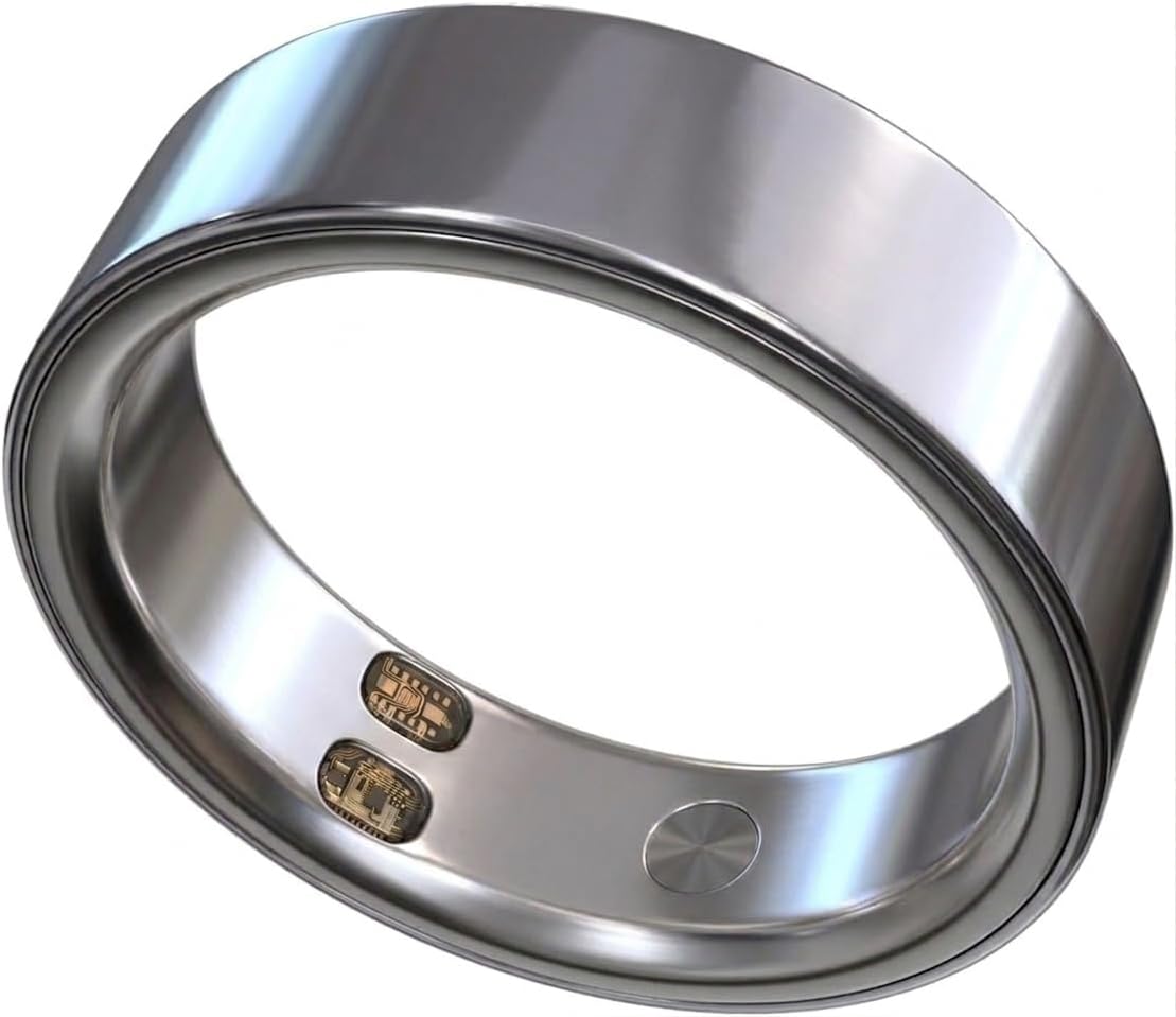 XUV Smart Health Ring for Women Men, Waterproof Smart Ring with Heart Rate/Emergency Alert/Daily Reminders/Sleep/Sport Report– No Subscription Fee, Compatible with iOS & Android(Arctic Silver, 11)