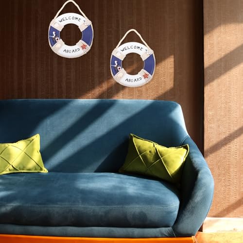 Bouée décorative en bois d'eucalyptus Tofficu style méditerranéen chic pour mur - 5