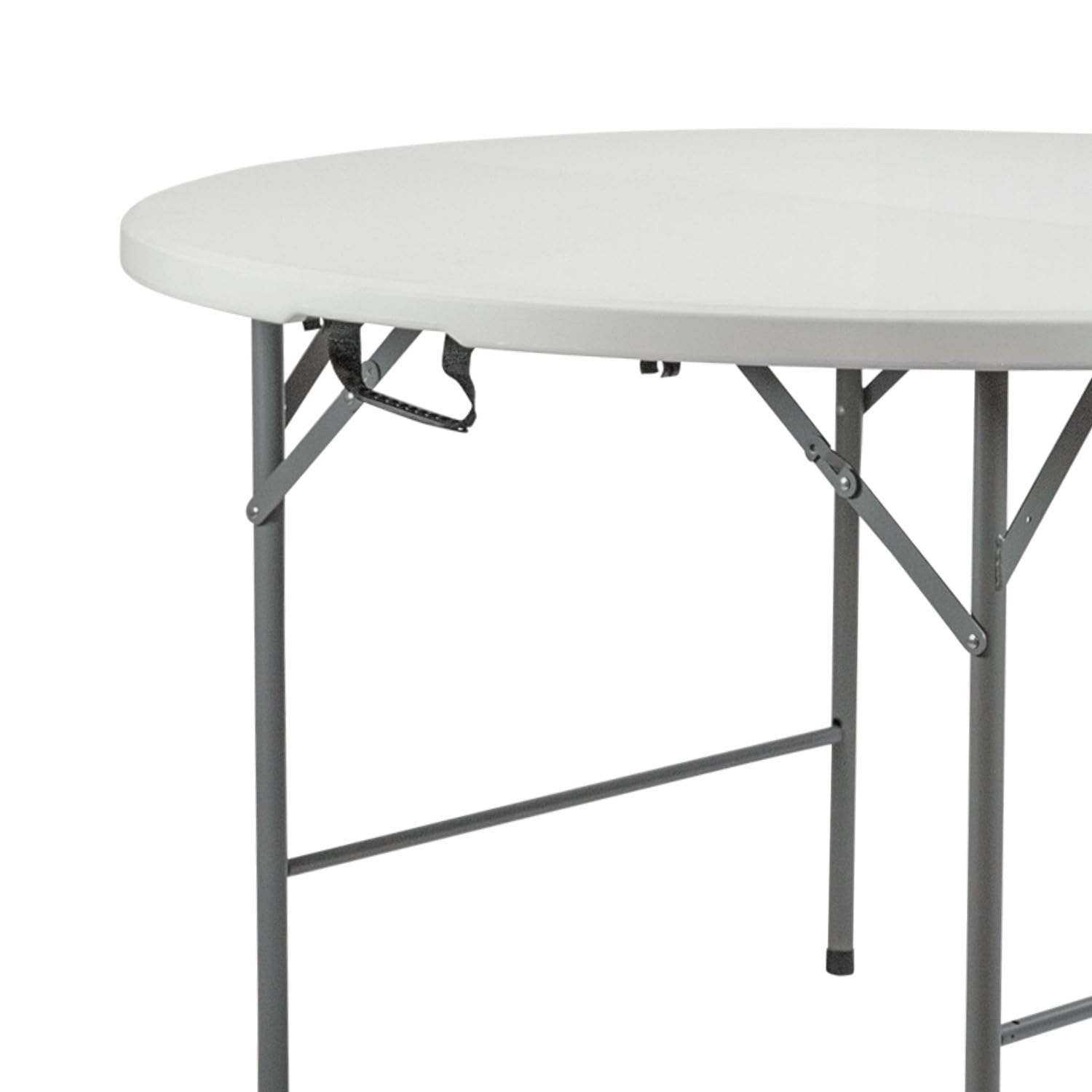 THINIA HOME Pack 3 Mesas Plegables Portátiles Resina Ø150cm Blanco Efecto Granito