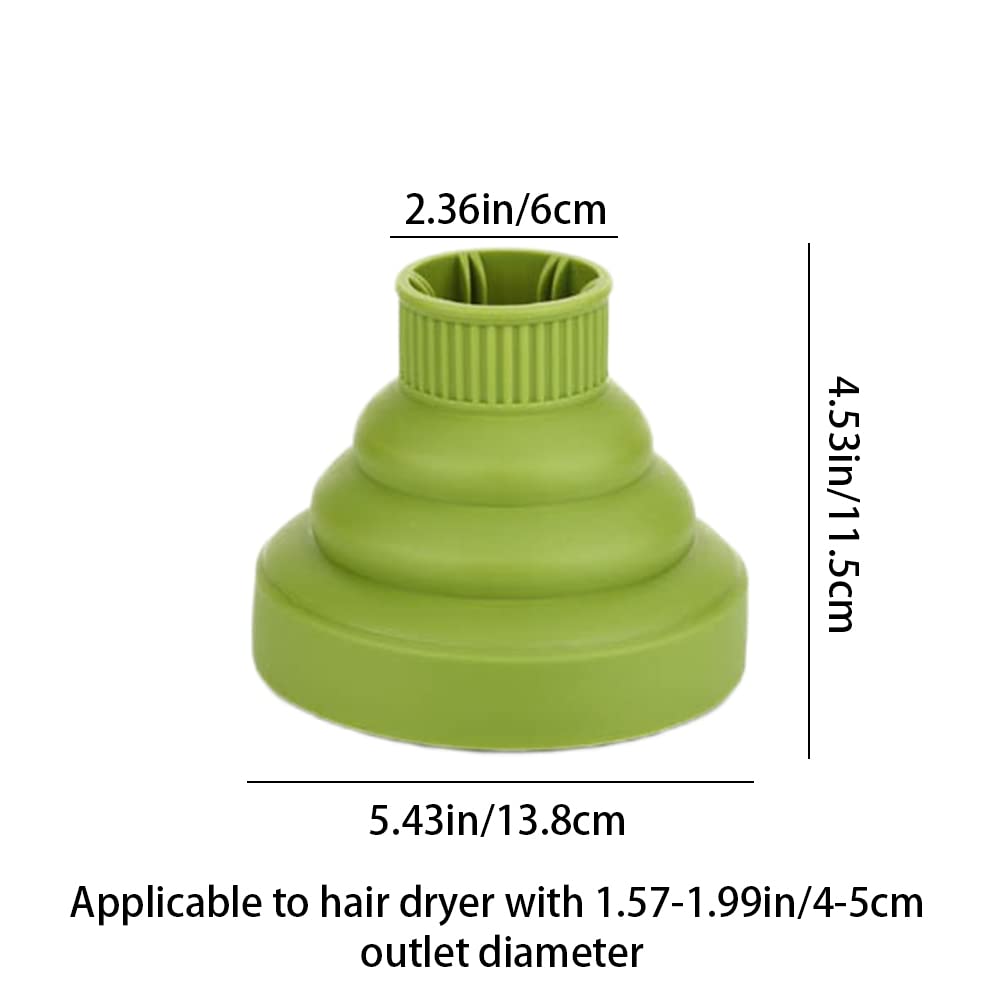 Accesorio difusor para secador de pelo con difusor de silicona plegable, difusor de rizado no universal para protección del cabello y viajes, se adapta a un diámetro de boquilla de 1.65 a 1.9 pulgadas 3