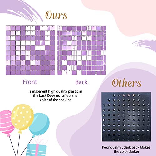 Light Purple Sequin Backdrop Shimmer Wall Backdrop 24 Panels Photo Backdrops For Birthday Anniversary Wedding Engagement Decorations #TOP7