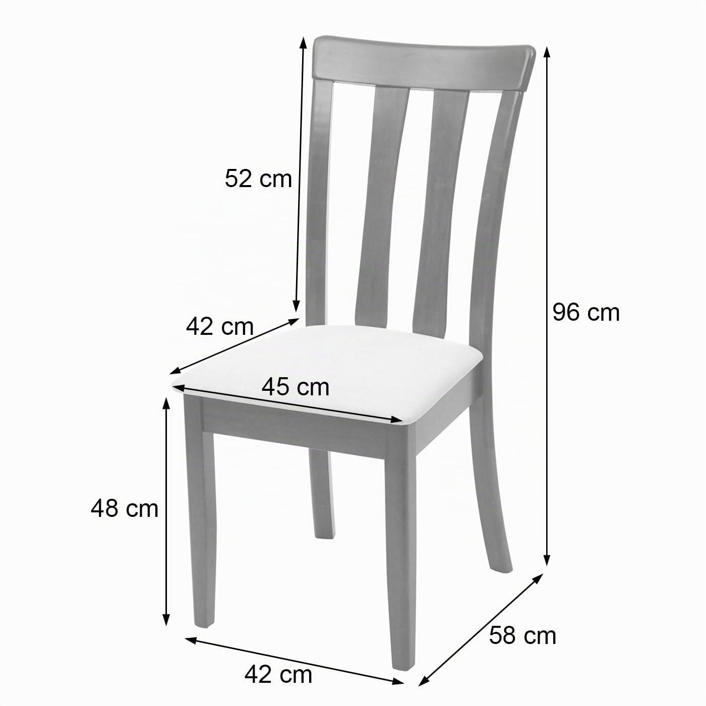 Mendler Juego de 2 sillas de comedor HWC-G46, silla de cocina, tela/textil de madera maciza - marco natural, marrón