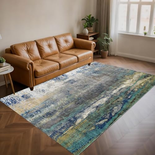 Tapis abstrait moderne de haute qualité géométrique multicolore 200x250 - 2