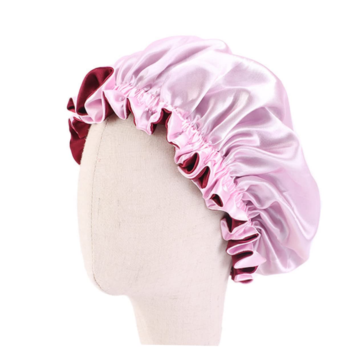 FOMIYES 6piezas Gorro De Elástico Para Protección De Cabello Sombrero Transpirable De Satinado Para Casa y Rosa