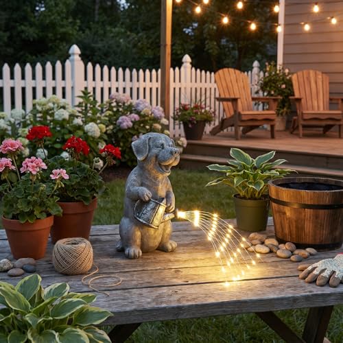 Lavezee Solar Garden Decor Dog Statues Outdoor, Dog Garden Statue 9.8‘’ $13.99 AC - image 5