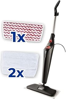 Vileda Steam Plus XXL Dampfreiniger | Hygienischer Bodenreiniger mit PowerPad und 2 Mikrofaserbezügen - Für große Flächen, Fliesen, Laminat & Parkett | Aufheizzeit: 15 Sekunden | Eco-Verpackung - Super Angebot