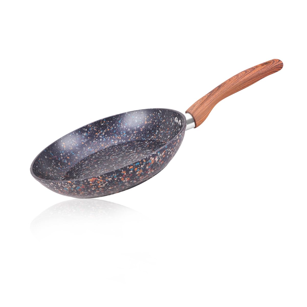 Royalford 24cm Nonstick Frying Pan Skillet RF12011 Granite Coating Multi Stone Forged Omelette Pans, Healthy Stone Cookware Chef’s Pan PFOA Free