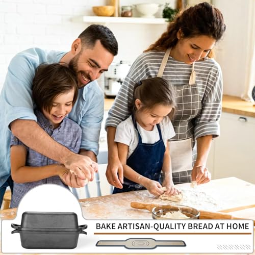 Blisswave Cast Iron Loaf Pan with Lid | Bread Baking Pans | Even Heat Distribution for Homemade Bread, Cake, Meatloaf | 2 Piece Set with 2 Bonus Bread Mats by Blisswave - Image 6