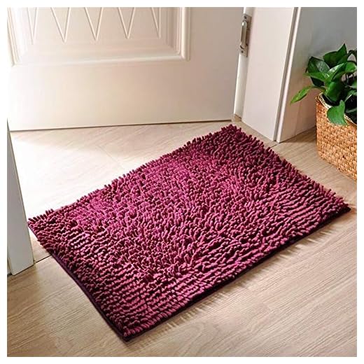Icke-slip badmatta, Dusch uterum mattor och Mats Hög kvalitet badrum Carpet Halkskydd Bath Rug Chenille Badrum Matta Toilet dörrmatta (Color : Deeppurple, Specification : About 40x120cm)