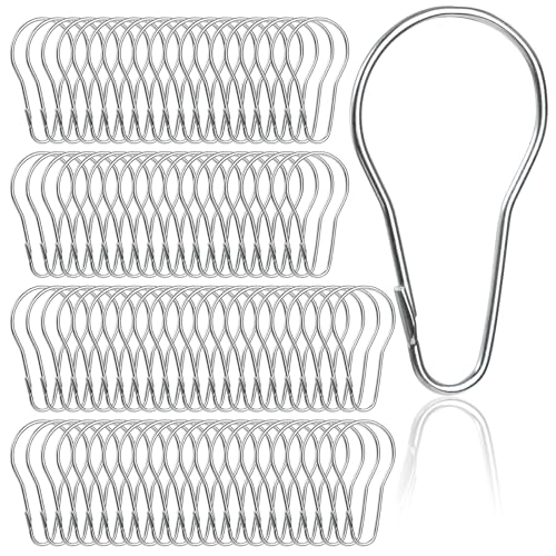 Lyellfe 200 Pieces Shower Curtain Hooks, Rust-Proof Metal Bathroom Curtain Rings for Bathroom Shower Rods Curtains
