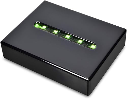 ASENTE Pedestal de 5 luces LED Base programable de satén negro mate con alimentación ACUSB para arte de cristal 3D Trofeo, Orbe y bases de luz de