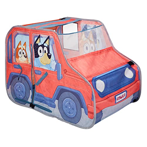 Bluey Heeler 4WD Pop-Up Tent for Kids, Easy Storage Pop Up Play Tent with Door, Windscreen, & Peep Window, Outdoor Toddler Playhouse for Ages 2+