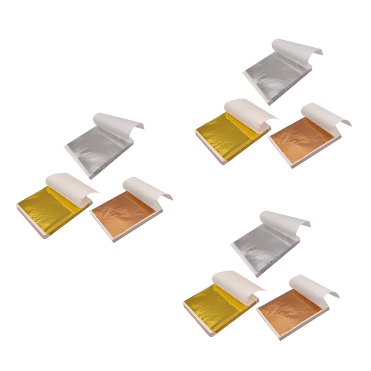 DOITOOL 900 Blatt Teiliges Blattgold Imitation Goldfolie Gold Silber und Roségold Funkelnde Folienflocken für DIY Basteln Kunstprojekte Möbelverzierung und Kreative Dekoration