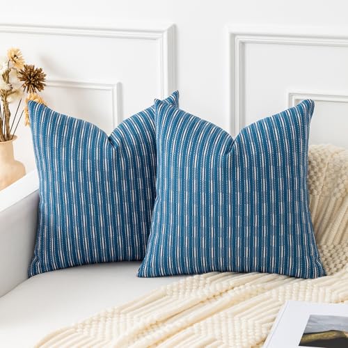 Kevin Textile Navy Blue Square Pillow Covers 24 x 24