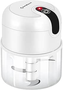 EASYSPEED Electric Garlic Chopper 1Cup, Mini USB Charging Wireless Food Processor with 304 Stainless Steel Blades, Portable Kitchen Meat Grinder for Onion, Garlic, Ginger, Chili, Almonds, Nut