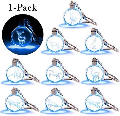 Miniatura 6 de Harry Potter Patronus - Caja ciega coleccionable con llavero misterioso, recibe 1 de 8 llaveros de cristal Patronus con luz LED azul, colecciona los