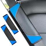 Hirificing 2PCS Seatbelt Cover Car Belt Cover Seatbelt Cushion, Carbon Fiber Wagon Seat Belt Pad Shoulder Strap Protection, Car Safety Seat Belt Strap Cushion Protect Your Neck and Shoulder(Blue)