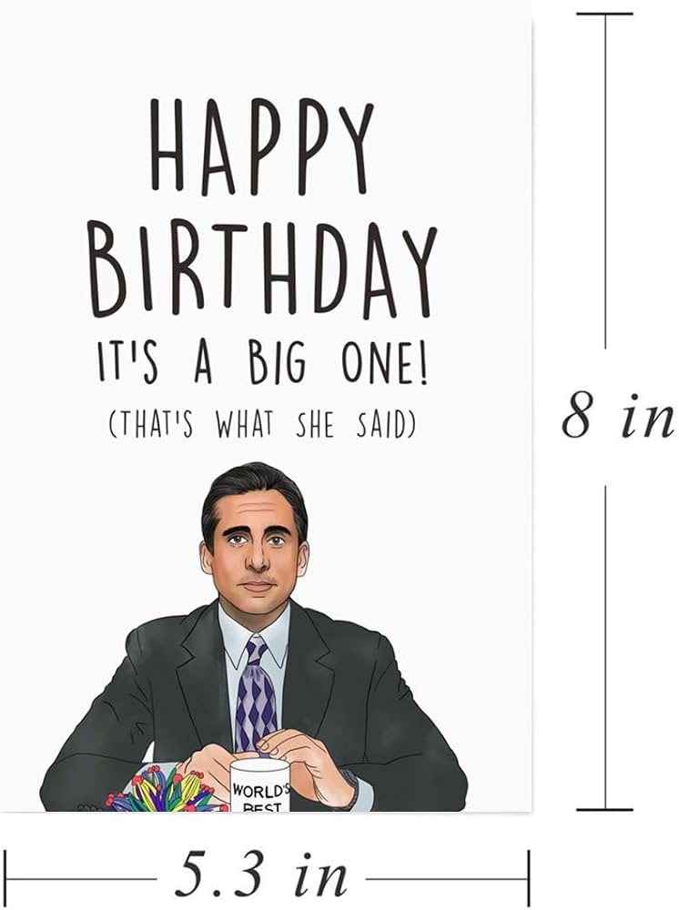 Amazon.com : Gonzey Funny Michael Scott Birthday Card,Jim Halpert Birthday Card,The Office Birthday Cards : Office Products
