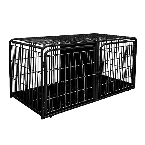 Canil Gaiola Modular 7 Lugares Pet Shop Veterinária Preto