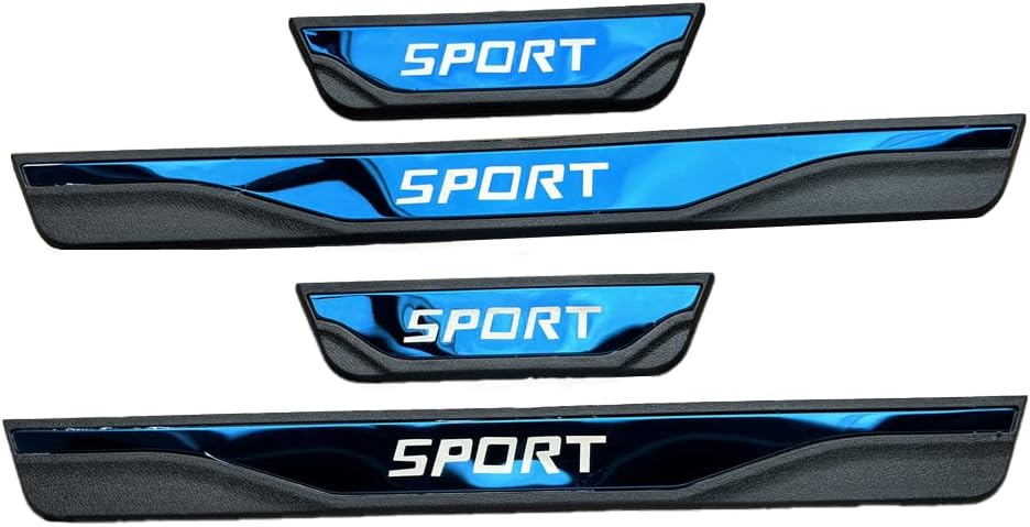 Car Door Sill Protector,4PCS Stainless Steel Car Door Sill Scuff Plate Guard Sills,Anti-Scratch Threshold Cover Strips for Car Truck SUV,Automotive Door Entry Guard Protector Trim(Blue)