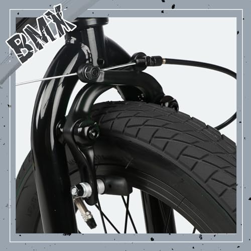 AVASTA 20 Inch Freestyle Youth BMX Bicycle Big Kids Teenager Bike for Age 6 7 8 9 10 11 12 13 14 Years Old Boys Girls Teen Adult and Beginner-Level Rider with 4 Peg, Black - Image 4