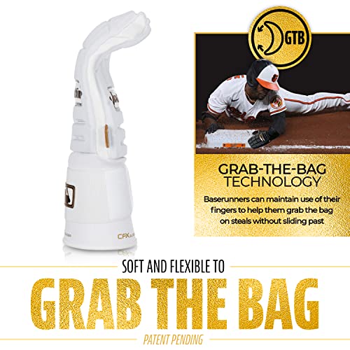 Franklin Sports Mlb Baseball + Softball Sliding Mitt - Cfx Prt Adult Protective Baserunning Sliding Glove - Left + Right Hand Mitt - Hand + Wrist Protector For Running - White + Gold - One Size #TOP5