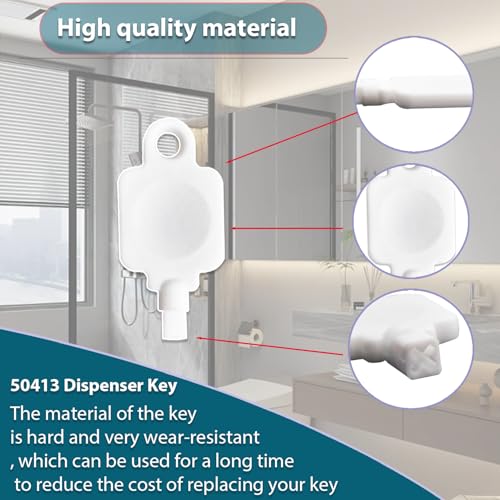 Image of (4Pcs) 50413 Toilet Tissue Paper Dispenser Key for Select Cintas & Georgia Pacific Dispensers,for Jumbo Roll Bath Tissue dispensers 58050、59009 and Vista Center-Pull Towel dispensers 54050