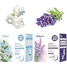 BeHoomi Steam Eye Mask, 40 Packs Heated Eye Mask Warm Compress for Eyes, Self Heating Disposable Eye Masks, Stocking Stuffer Lavender & Jasmine