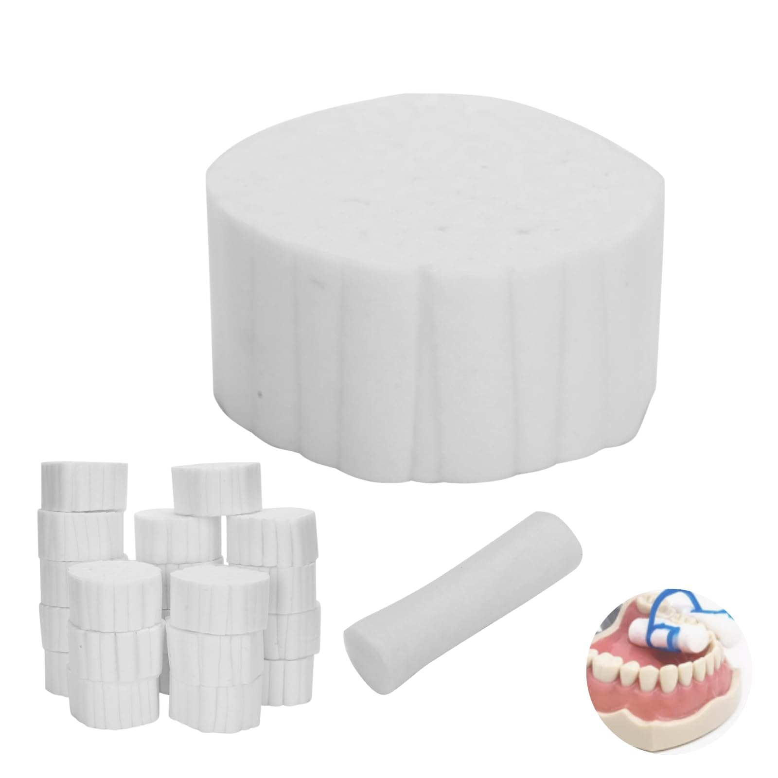 1000 rouleaux de coton dentaires en coton naturel, ultra-absorbants, emballés individuellement, idéaux pour cliniques dentaires, saignements de nez et hygiène buccale