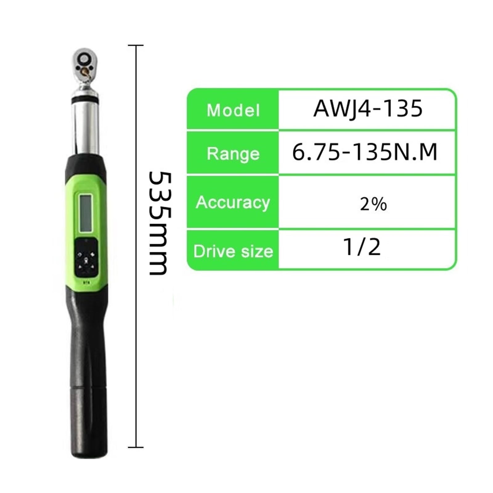 Chiave dinamometrica con display digitale AWJ4-135 1/2