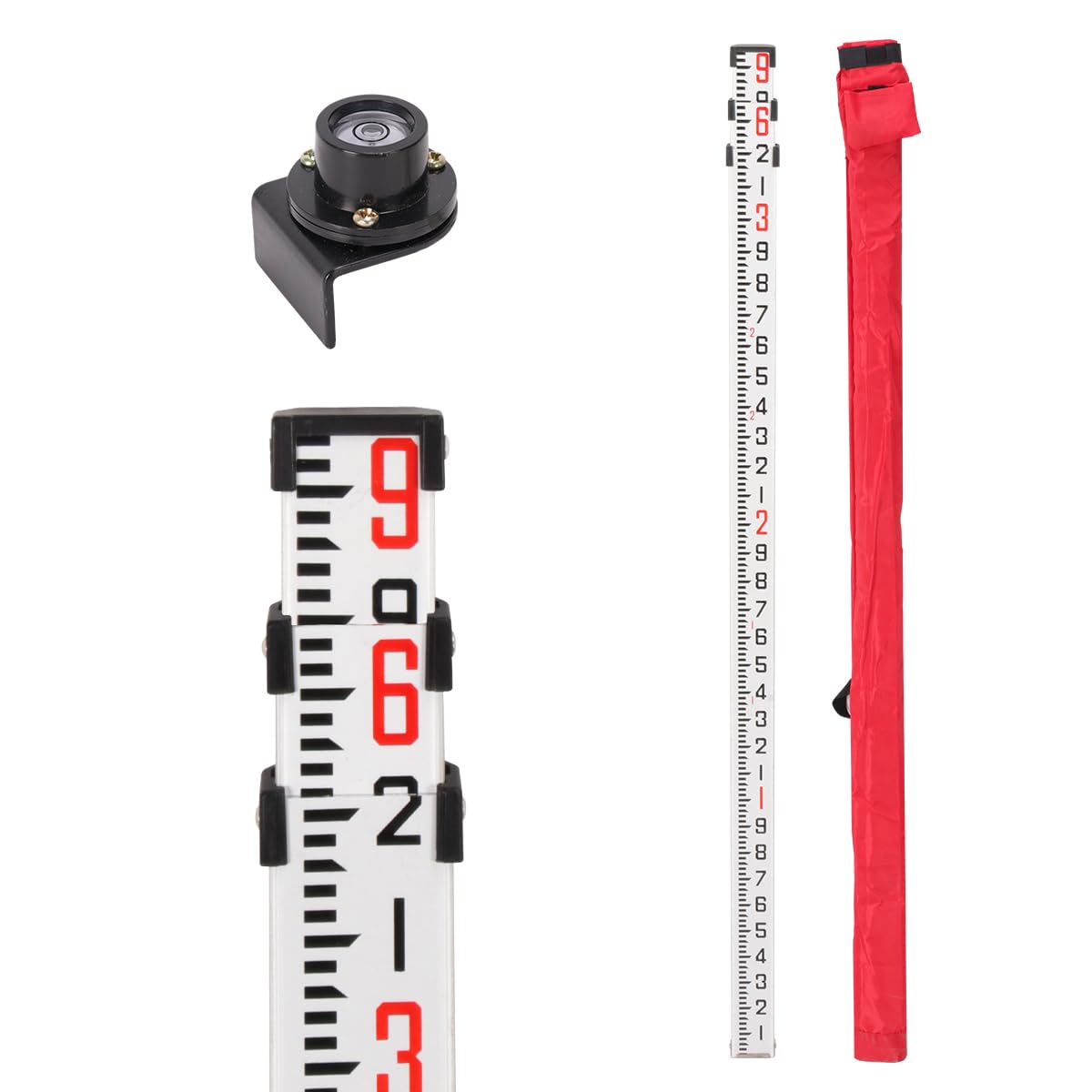 Aluminum Grade Rod - 10ths, With Carrying Case and Rod level (9 Foot)