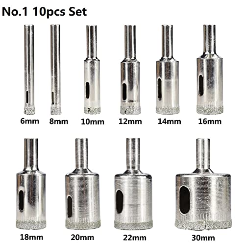10 piezas brocas de diamante para vidrio y cerámica miniatura 2