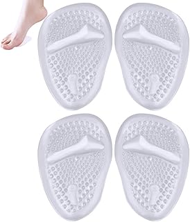nuoshen 2 Pairs Gel Insoles Women, Metatarsal Gel Cushion Foot Pain Relief Pads Ball Foot Gel Pads Cushions (Transparent)