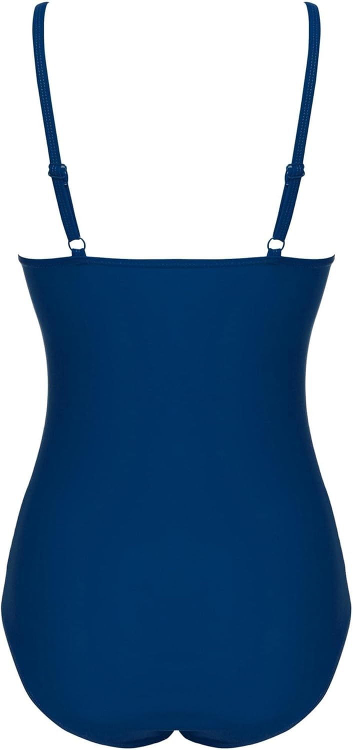 Ekouaer Women's One Piece Swimsuit Ruched Tummy Control Bathing Suits Vintage Retro Push Up Swimwear - Image 5