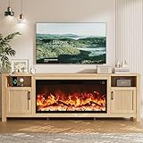 71' Fluted Fireplace TV Stand with 38' Electric Fireplace...