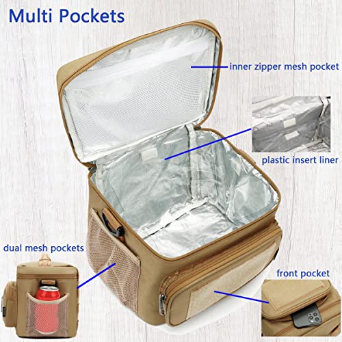 FlowFly Tactical Lunch Bag Large Insulated Lunch Box Cooler Tote for Men, Women with MOLLE/PALS Webbing(Brown, Medium) by FlowFly - Image 5