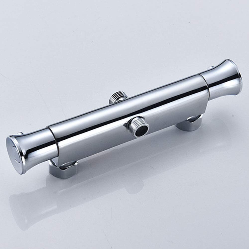 Mitigeur Thermostatique de Douche 2 Sorties Haute et Basse Mélangeur Thermostatique en Laiton Chromé pour Salle de Bain avec Protection de Sécurité