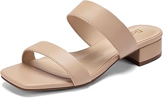 DOBOLIN Dressy Sandals for Women 1.4-Inch low Heels Wide Feet Friendly