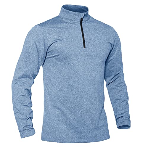 TACVASEN Men's Quarter Zip Pullover Long Sleeve Golf Sweatshirts 1/4 Zip Sweaters Winter Fleece Lined Thermal Shirt