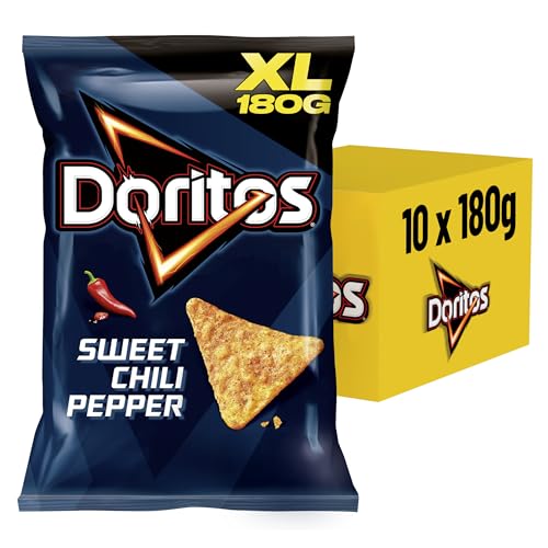 Doritos Sweet Chili Pepper - Tortilla Nachos mit süßem Chili-Geschmack - Herzhafter Snack zum Knabbern aus Mais (10 x 180g)… – Ansicht 2