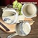 Niturceal Ceramic Ramen Bowl Set Ramen Noodle Bowl with Lid 27oz Japanese Retro Style Soup, Pho, Udon Bowls, Matching Spoons and Chopsticks for Microwave & Dishwasher Safe, Fish
