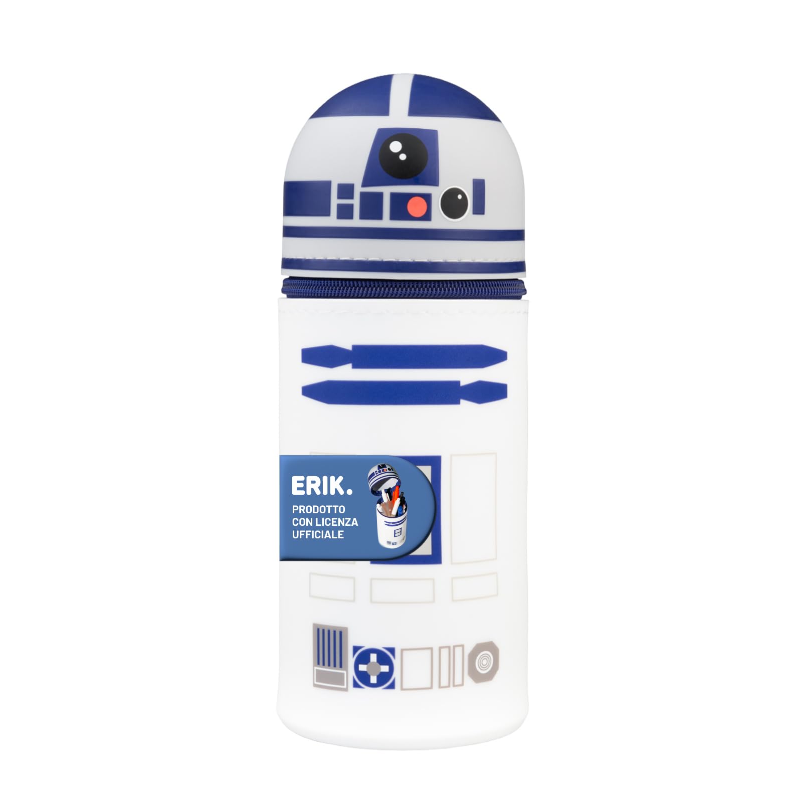 Grupo Erik Astuccio Star Wars R2-D2 3D - Astuccio Scuola Piccolo in Morbido Silicone, Portapenne da Scrivania 2 in 1 | Back to School: Cancelleria Bambino e Bambina, Star Wars Gadget (7 x 18 cm)