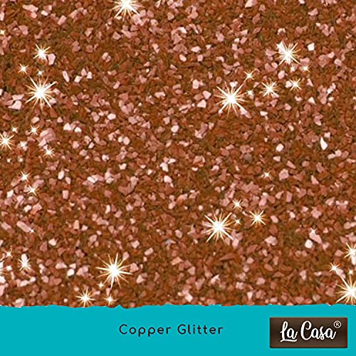 Image of La Casa Premium Edible Glitter - Copper | Metallic Glitter Ideal for Cake Icing Decoration & Garnishing | 9gm |
