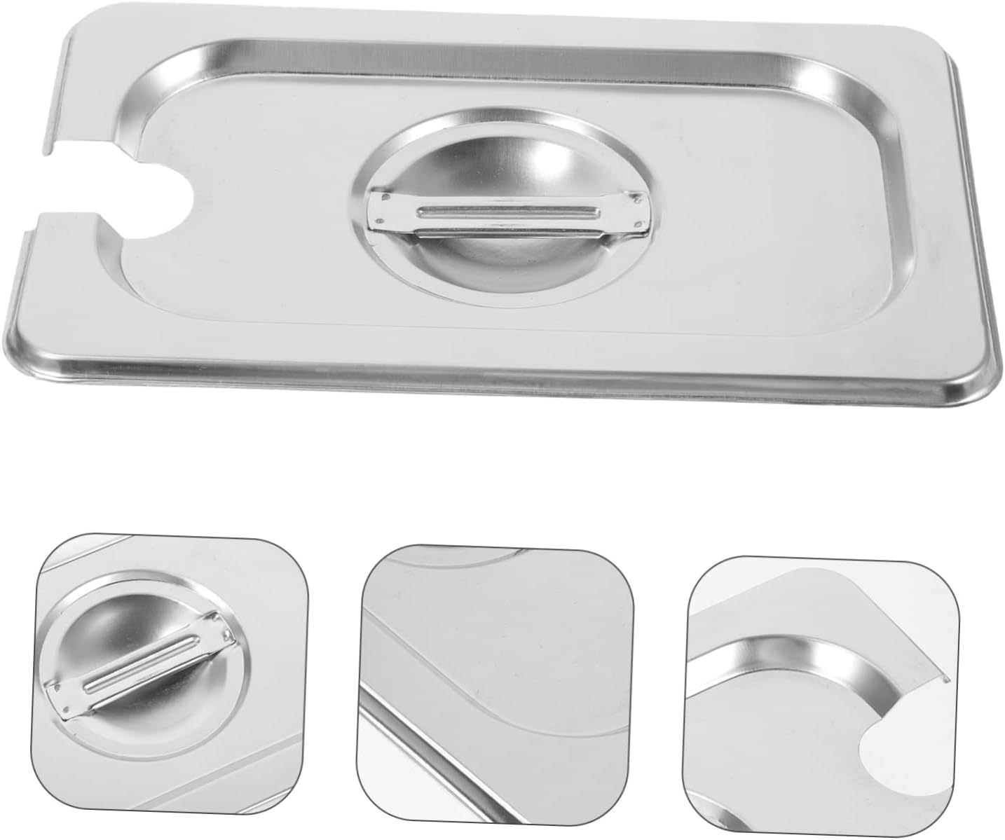 OUNONA 2pcs Stainless Steel Jam Pan Lid for Ice Cream Multi-functional Food Container Cover Easy to Clean Lightweight Design for Desserts and Snacks Commercial Use