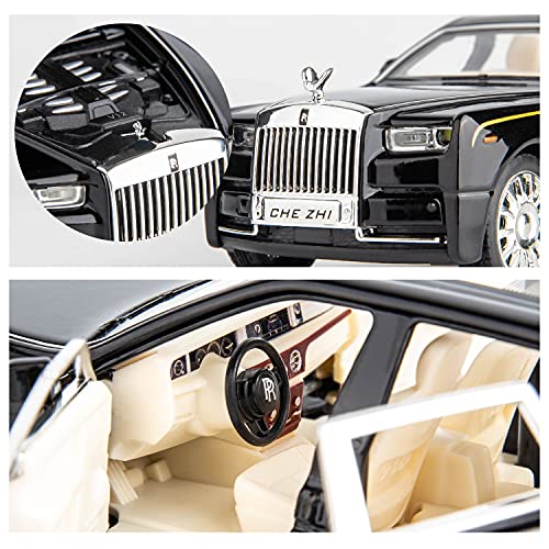 Bdtctk 1/32 Rolls-Royce Phantom Model Car,Zinc Alloy Pull Back Toy Car With Sound And Light For Kids Boy Girl Gift(Black) #TOP2