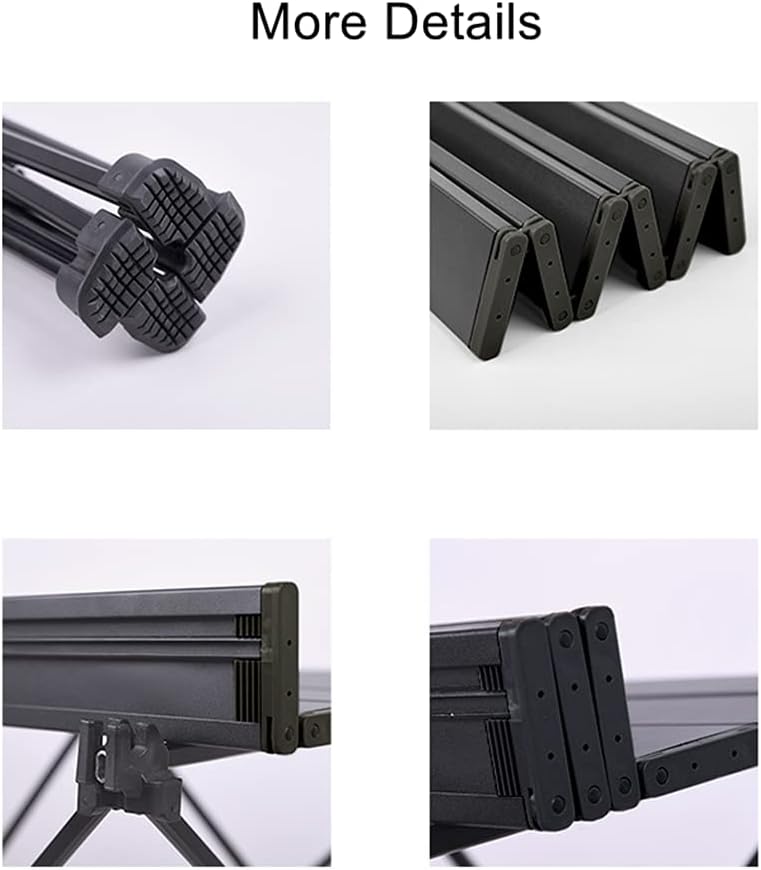 UNISTRENGH Portable Camping Table with Carrying Bag Lightweight Aluminum Alloy Foldable Tabletop for Outdoor Hunting Cooking Picnic BBQ (Medium-22.05''L x15.94''W x18.31''H, Black with Storage Bag)