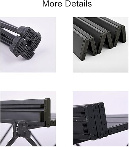 Vista 5 de UNISTRENGH Mesa de camping portátil con bolsa de transporte, mesa plegable de aleación de aluminio ligera para caza al aire libre, cocina, picnic