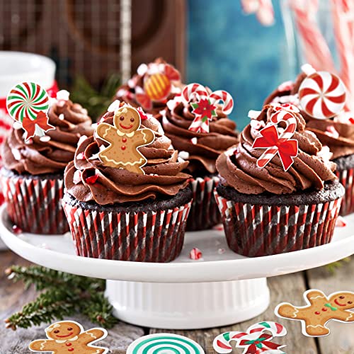 500 Pcs Wafer Christmas Cake Cupcake Topper Decoration Christmas Supplies Wafer Paper Santa Clause Xmas Tree Snowman Holiday Cake Decor For Christmas Theme Party Decoration #TOP3